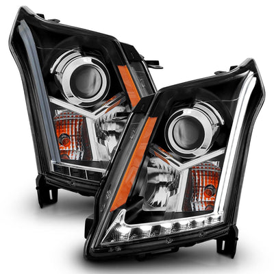 Cadillac SRX Headlights, Cadillac Headlights, 10-14 Headlights, Anzo Headlights, Projector Headlights, Black Headlights, SRX Projector Headlights, Plank Style Headlights