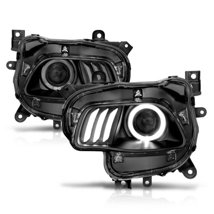 Jeep Projector Headlights, Jeep Cherokee Headlights, Cherokee 14-18 Headlights, Projector Headlights, Black Housing Projector Headlights, Anzo Projector Headlights