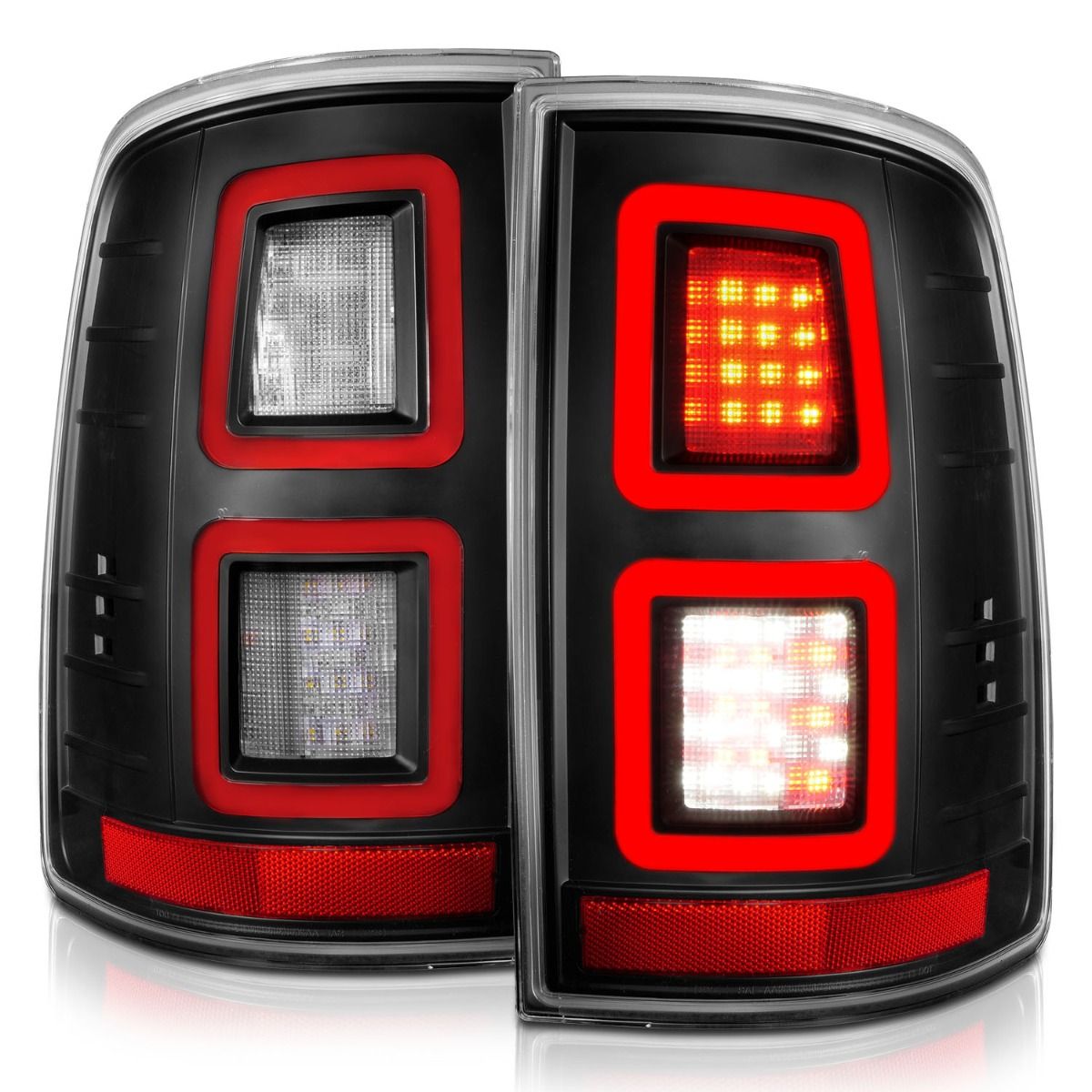 Dodge Ram Tail Lights, Ram 1500 Tail Lights, Ram 2500 Tail Lights, Ram 3500 Tail Lights, 2009-2018 Tail Lights, Black Tail Lights, Anzo Tail Lights, LED Tail Lights