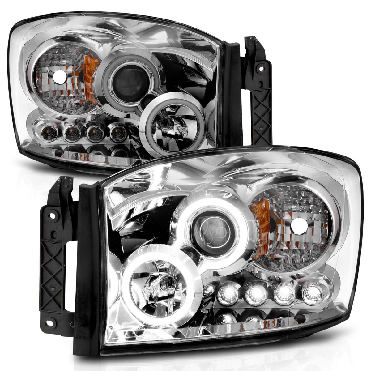 Dodge Ram Projector Headlights, Ram Projector Headlights, Ram 2500 Projector Headlights, Ram 3500 Projector Headlights, 2006-2009 Projector Headlights, Chrome Projector Headlights, Anzo Projector Headlights, LED Projector Headlights