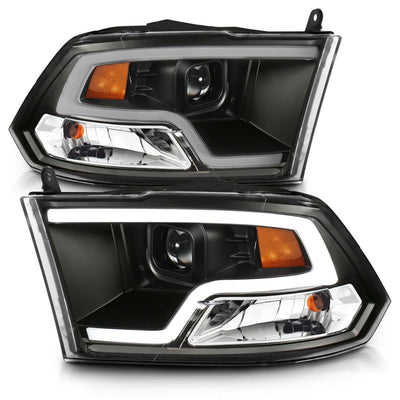 Dodge Ram Projector Headlights, Ram 1500 Projector Headlights, 2009-2018 Projector Headlights, Black Clear Projector Headlights, Anzo Projector Headlights, LED Projector Headlights