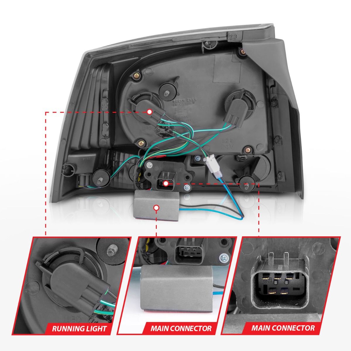 Dodge Charger Tail Lights, Charger Tail Lights, 2006-2010 Tail Lights, Black Tail Lights, Anzo Tail Lights, LED Tail Lights