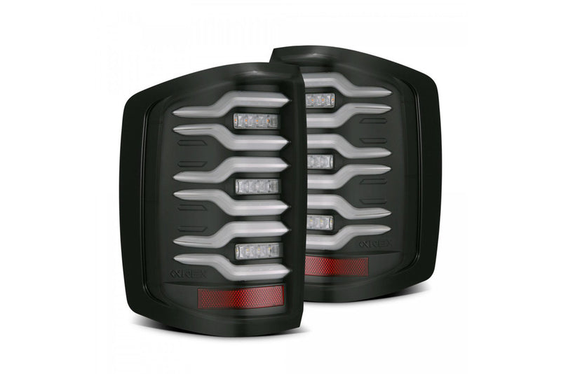 Chevrolet Silverado Taillights, Silverado LED Taillights, Chevrolet 14-18 Taillights, Alpharex Luxx Taillights, Luxx Led Taillights, Chevrolet LED Taillights, Chevrolet Alpharex Taillights, Chevrolet LED Taillights, Black-Red LED Taillights, Black LED Taillights, Alpha-Black LED Taillights