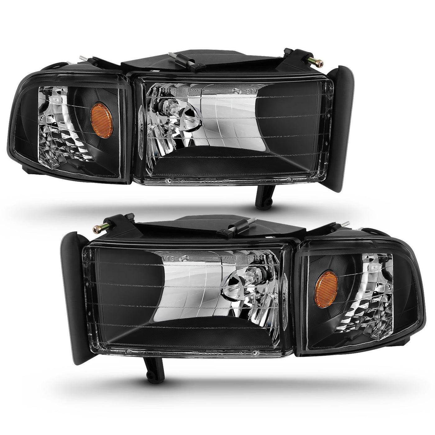 Dodge Ram Crystal Headlights, Ram 1500 Crystal Headlights, Ram 2500 Crystal Headlights, Ram 3500 Crystal Headlights, 1994-2001 Crystal Headlights, Black Crystal Headlights, Anzo Crystal Headlights, LED Crystal Headlights