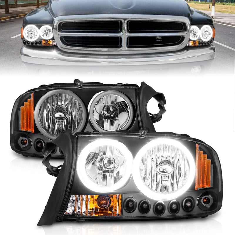 Dodge Headlights, Dakota Headlights, Durango Headlights, Headlights, Black Headlights 