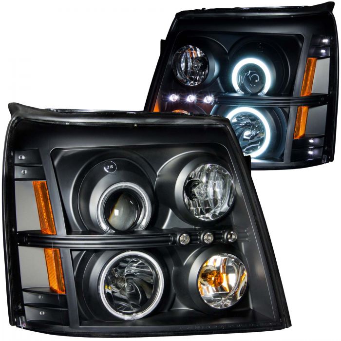 Cadillac Escalade Headlights, Cadillac Headlights, 02-06 Projector Headlights, Anzo Headlights, Headlights, Black Headlights, Escalade Headlights, Escalade Esv Headlights