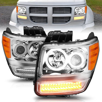 Dodge Nitro Projector Headlights, Nitro Projector Headlights, 2007-2012 Projector Headlights, Chrome Projector Headlights, Anzo Projector Headlights, LED Projector Headlights