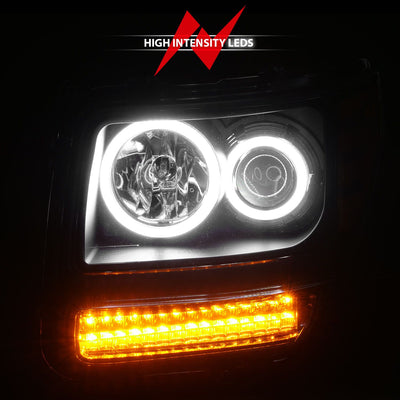 Dodge Nitro Projector Headlights, Nitro Projector Headlights, 2007-2012 Projector Headlights, Black Projector Headlights, Anzo Projector Headlights, LED Projector Headlights