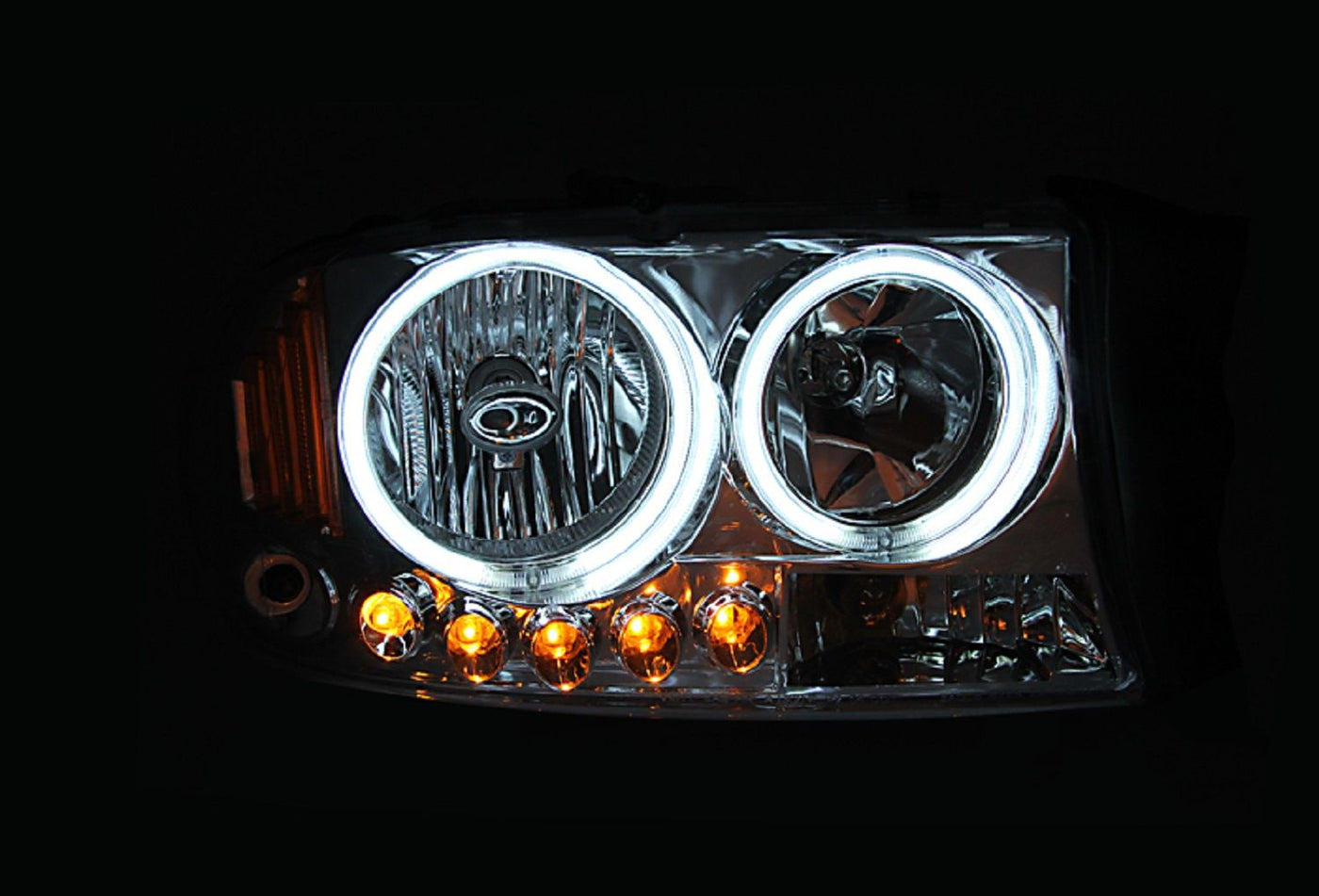 Dodge Headlights, Dakota Headlights, Durango Headlights, Headlights, Halo Black Headlights 