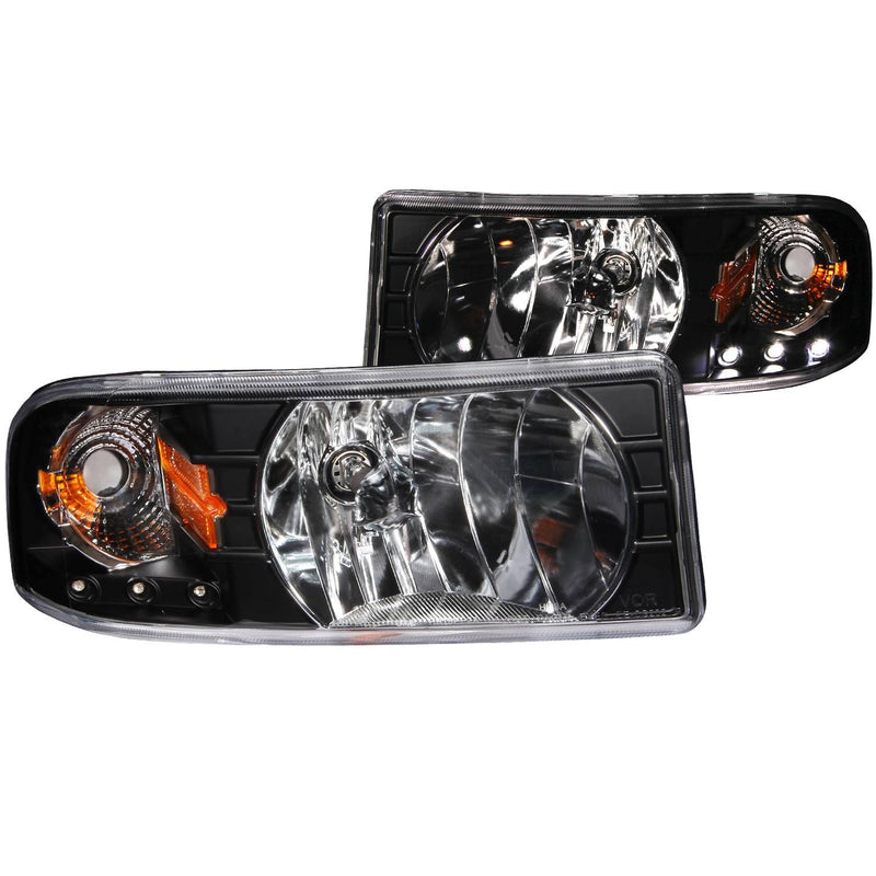 Dodge Ram Crystal Headlights, Ram 1500 Crystal Headlights, Ram 2500 Crystal Headlights, Ram 3500 Crystal Headlights, 1994-2001 Crystal Headlights, Black Crystal Headlights, Anzo Crystal Headlights, LED Crystal Headlights