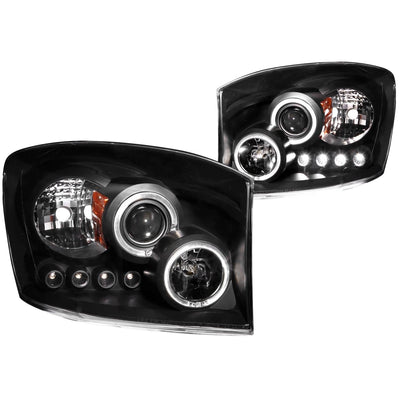 Dodge Ram Projector Headlights, Ram Projector Headlights, Ram 2500 Projector Headlights, Ram 3500 Projector Headlights, 2006-2009 Projector Headlights, Black Projector Headlights, Anzo Projector Headlights, LED Projector Headlights