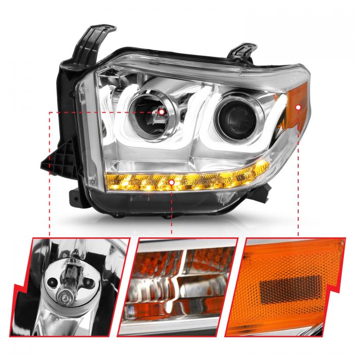 Toyota Projector Headlights, Toyota Tundra Headlights, Toyota 14-17 Headlights, Projector Headlights, Chrome Projector Headlights, Anzo Projector Headlights