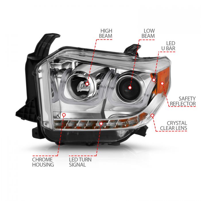 Toyota Projector Headlights, Toyota Tundra Headlights, Toyota 14-17 Headlights, Toyota 18-21 Headlights, Projector Headlights, Chrome Projector Headlights, Anzo Projector Headlights