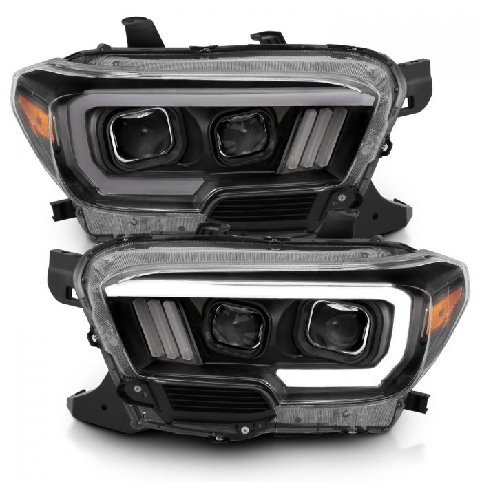 Toyota Projector Headlights, Toyota Tacoma Headlights, Toyota 16-22 Headlights, Projector Headlights, Plank Style Headlights, Black Projector Headlights, Anzo Projector Headlights