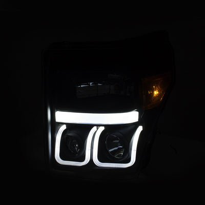 Ford Projector Headlight, Ford Super Duty Headlight, Ford 11-16 Headlight, Projector Headlight, Black Projector Headlight, Anzo Projector Headlight