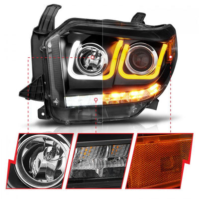 Toyota Projector Headlights, Toyota Tundra Headlights, Toyota 14-17 Headlights, Toyota 18-21 Headlights, Projector Headlights, Black Projector Headlights, Anzo Projector Headlights