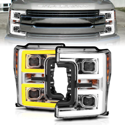 Ford Projector Headlights, Ford F250 Headlights, Ford F350 Headlights, Ford F450 Headlights, Ford 17-19 Headlights, Chrome Projector Headlights, Anzo Projector Headlights