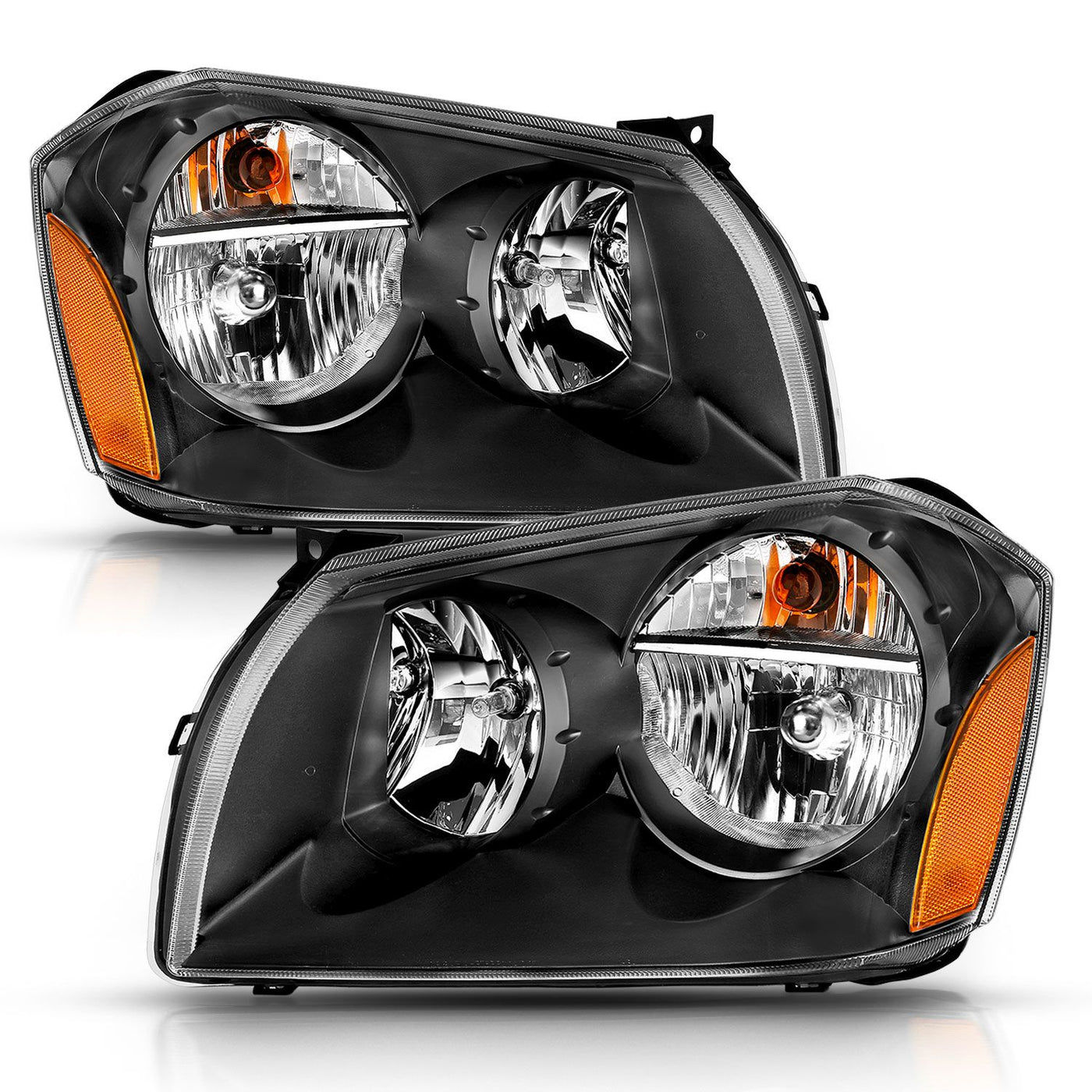 Dodge Magnum Headlights, Magnum Headlights, 2005-2007 Crystal Headlights, Black Amber Crystal Headlights, Anzo Crystal Headlights, LED HCrystal Headlights