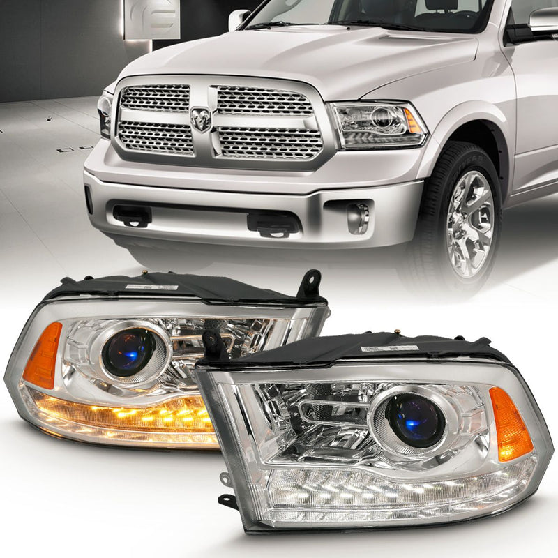 Dodge Ram Projector Headlights, Ram 1500 Projector Headlights, 2009-2018 Projector Headlights, Chrome Projector Headlights, Anzo Projector Headlights, LED Projector Headlights