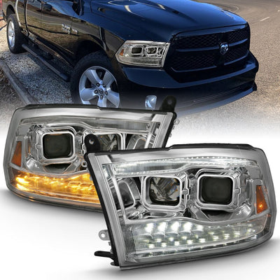 Dodge Ram Projector Headlights, Ram 1500 Projector Headlights, 2009-2018 Projector Headlights, Chrome Projector Headlights, Anzo Projector Headlights, LED Projector Headlights