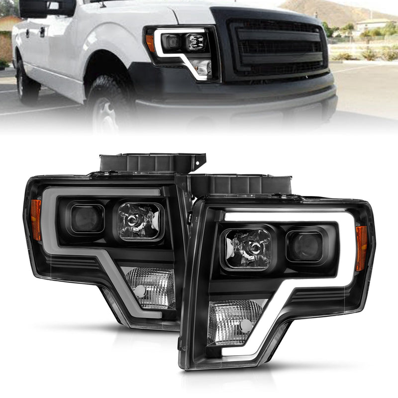 Ford Projector Headlight, Ford F 150 09-14 Projector Headlight, Projector Headlight, Ford Black Projector Headlight, Housing Plank Style