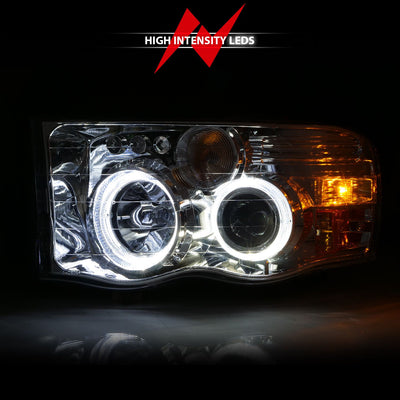 Dodge Ram Projector Headlights, Ram 1500 Projector Headlights, 2005-2005 Projector Headlights, Chrome Projector Headlights, Anzo Projector Headlights, LED Projector Headlights