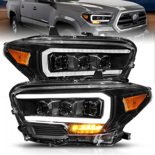 Toyota Projector Headlights, Toyota Tacoma Headlights, Toyota 16-22 Headlights, Full Led Projector Headlights, Black Amber Projector Headlights, Anzo Projector Headlights