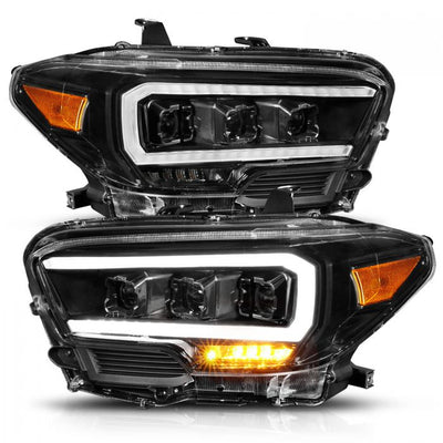 Toyota Projector Headlights, Toyota Tacoma Headlights, Toyota 16-22 Headlights, Full Led Projector Headlights, Black Amber Projector Headlights, Anzo Projector Headlights