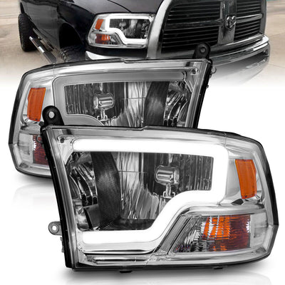 Dodge Ram Headlights, Ram 2500 Headlights, 2009-2018 Headlights, 2010-2018 Headlights, Chrome Halogen Headlights, Anzo Halogen Headlights, LED Halogen Headlights