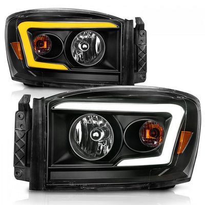 Dodge Crystal Headlights, Ram 1500, Ram 2500, Ram 3500, Dodge 06-09 Crystal Headlights, Switchback Crystal Headlights, Dodge Black Headlights 