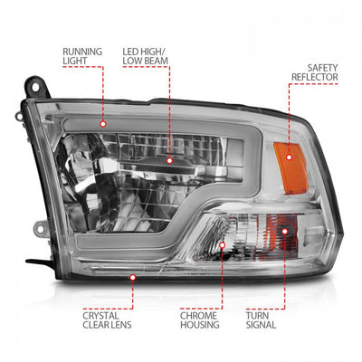 Dodge Led Headlights, Ram 1500, Ram 2500, Ram 3500, Dodge 09-18 Led Headlights, Dodge 10-18 Led Headlights, Full Led Headlights, Dodge Chrome Led Headlights