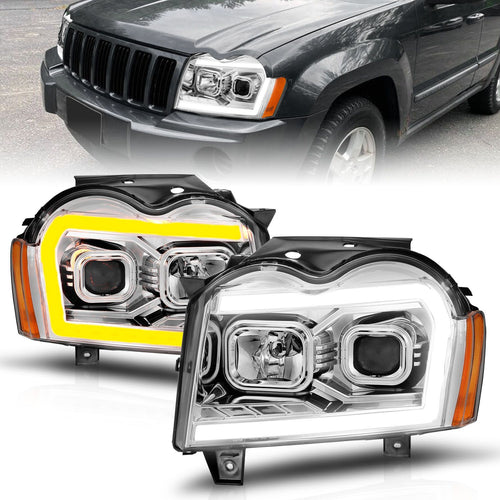 Jeep Projector Headlights, Jeep Grand Headlights, Jeep 05-07 Headlights, Cherokee Projector Headlights, Plank Style Headlights, Chrome Projector Headlights, Anzo Projector Headlights, Headlights