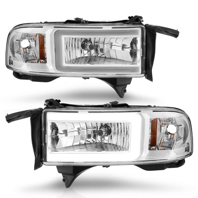 Dodge Ram Headlights, Ram Headlights, 1994-2002 Headlights, Chrome Amber Headlights, Anzo Headlights, LED Headlights
