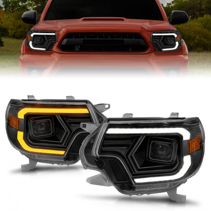 Toyota Projector Headlights, Toyota Tacoma Headlights, Toyota12-15 Headlights, Projector Headlights, Black Amber Projector Headlights, Anzo Projector Headlights