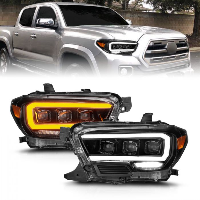 Toyota Projector Headlights, Toyota Tacoma Headlights, Toyota 16-22 Headlights, Projector Headlights, Black Projector Headlights, Anzo Projector Headlights