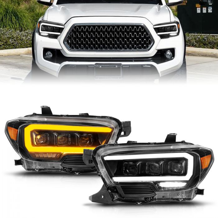 Toyota Projector Headlights, Toyota Tacoma Headlights, Toyota 16-22 Headlights, Projector Headlights, Black Projector Headlights, Anzo Projector Headlights