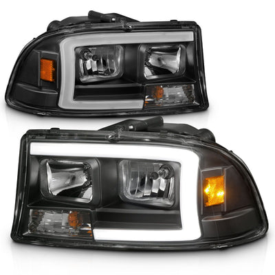 Dodge Dakota Headlights, 1997-2004 LED Headlights, Dakota LED Headlights, Durango LED Headlights, 1998-2003 LED Headlights, Plank Style Headlights, Black LED Headlights, Dodge Durango Headlights