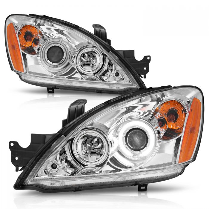 Mitsu Mitsubishi Lancer 04-07 Projector Headlights Chrome W/ Rx