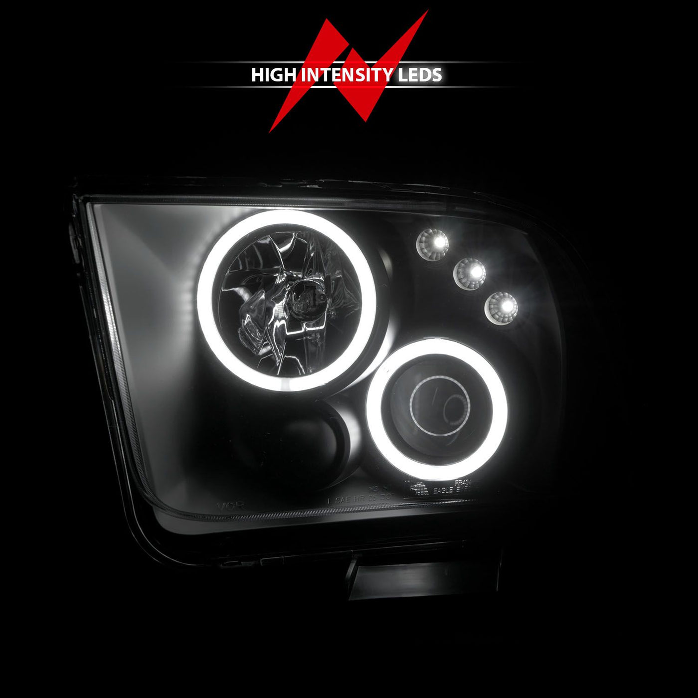 Ford Mustang Projector Headlights, Mustang Projector Headlights, 2005-2009 Projector Headlights, Black Projector Headlights, Anzo Projector Headlights, LED Projector Headlights