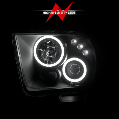 Ford Mustang Projector Headlights, Mustang Projector Headlights, 2005-2009 Projector Headlights, Black Projector Headlights, Anzo Projector Headlights, LED Projector Headlights