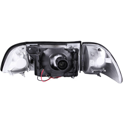 FORD HEADLIGHTS, FORD MUSTANG HEADLIGHTS, FORD 87-93 HEADLIGHTS, CRYSTAL HEADLIGHTS, CHROME HEADLIGHTS, Anzo HEADLIGHTS