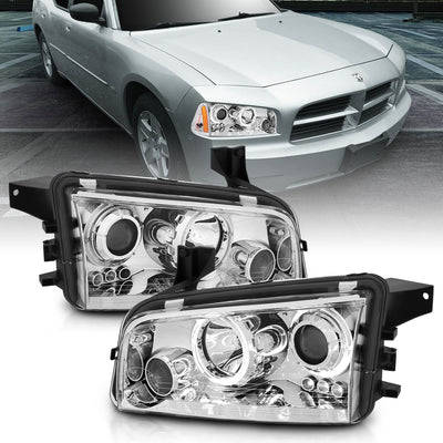 Dodge Charger Projector Headlights, Charger Projector Headlights, 2006-2010 Projector Headlights, Chrome Projector Headlights, Anzo Projector Headlights, LED Projector Headlights
