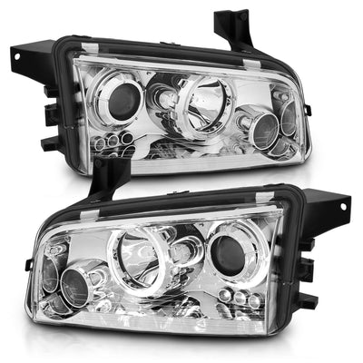 Dodge Charger Projector Headlights, Charger Projector Headlights, 2006-2010 Projector Headlights, Chrome Projector Headlights, Anzo Projector Headlights, LED Projector Headlights