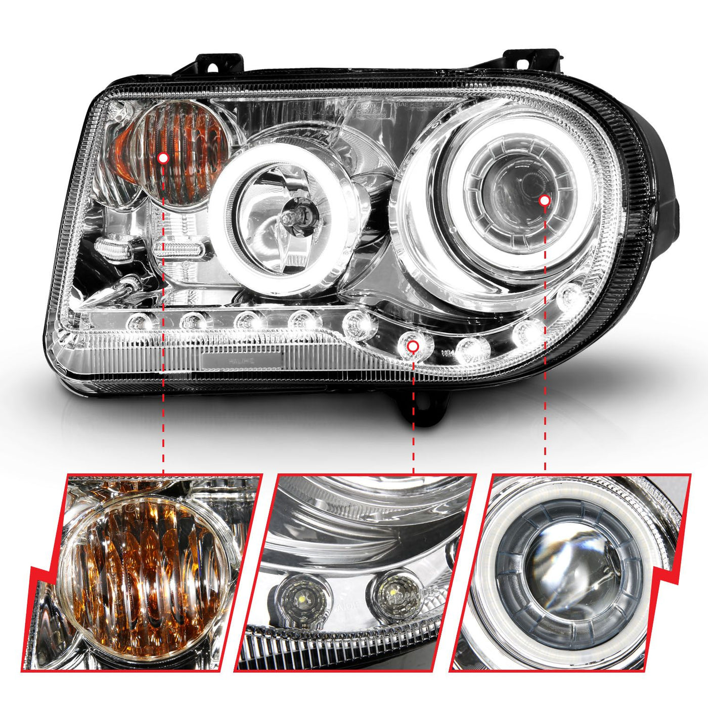 Chrysler Projector Headlights, Chrysler 300C Projector Headlights, Projector Headlights, Chrysler 05-10 Projector Headlights, Chrysler Chrome Headlights 