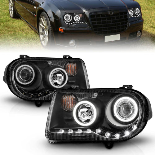 Chrysler Projector Headlights, Chrysler 300C Projector Headlights, Projector Headlights, Chrysler 05-10 Projector Headlights, Chrysler Black Headlights 