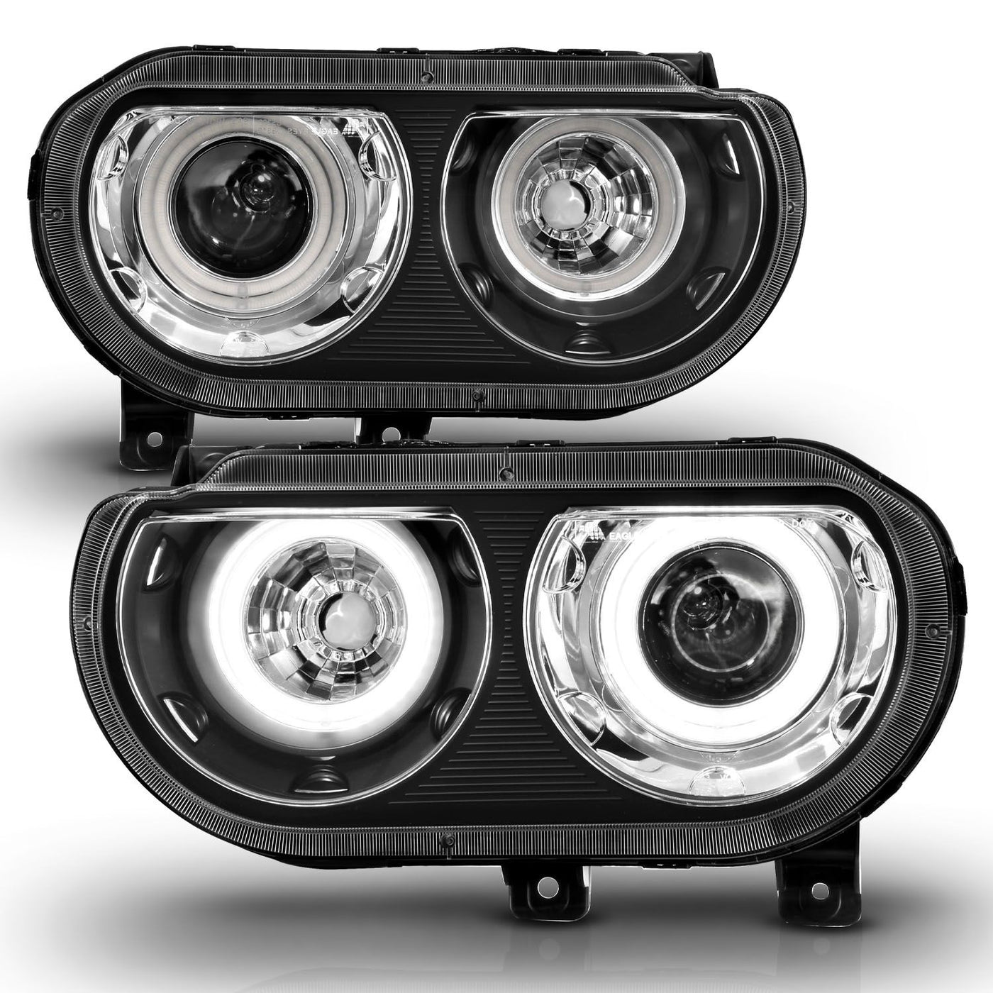 Dodge Challenger Projector Headlights, Challenger Projector Headlights, 2008-2014 Projector Headlights, Black Projector Headlights, Anzo Projector Headlights, LED Projector Headlights