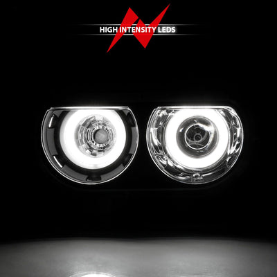 Dodge Challenger Projector Headlights, Challenger Projector Headlights, 2008-2014 Projector Headlights, Black Projector Headlights, Anzo Projector Headlights, LED Projector Headlights