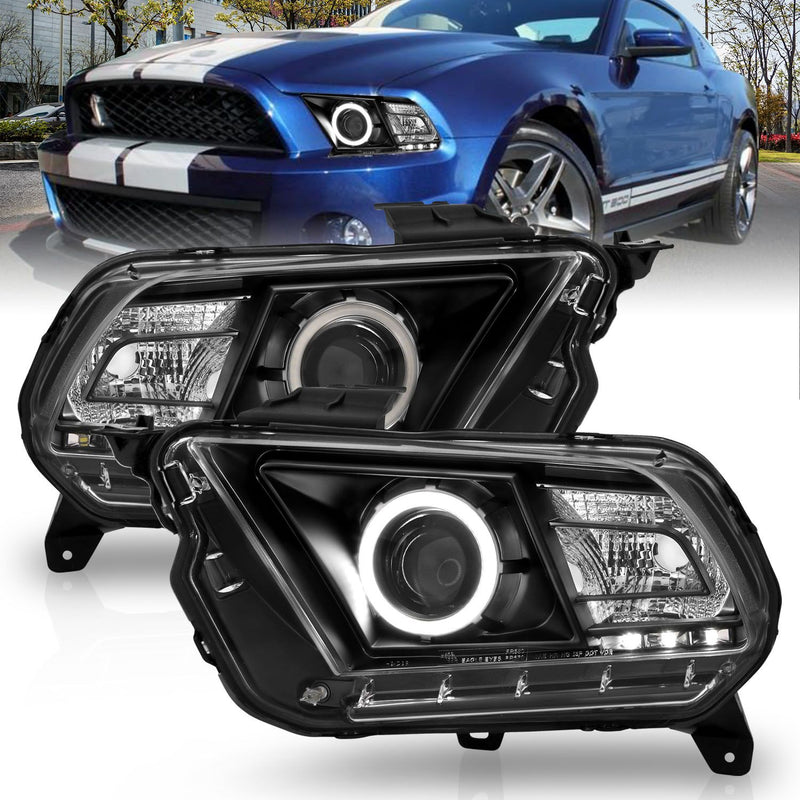 Ford Projector Headlights, Ford Mustang Headlights, Ford 10-13 Headlights, Projector Headlights, Black Projector Headlights, Anzo Projector Headlights