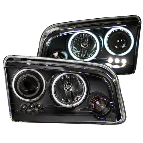 Dodge Charger Projector Headlights, Charger Projector Headlights, 2006-2010 Projector Headlights, Black Projector Headlights, Anzo Projector Headlights, LED Projector Headlights