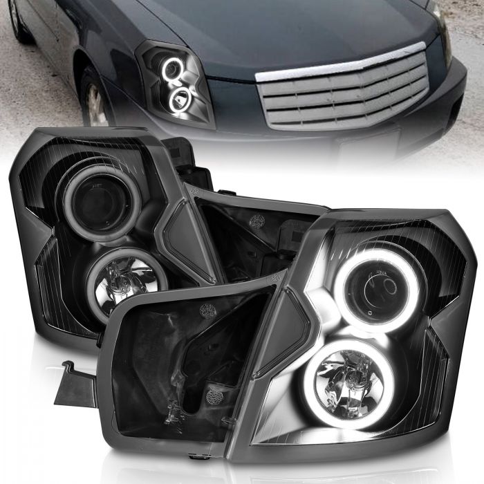 Cadillac CTS Headlights, Cadillac Headlights, 03-07 Projector Headlights, Anzo Headlights, Headlights, Black Headlights, CTS Headlights